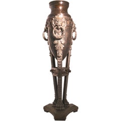English  Neo Classical Footed Lion Urn