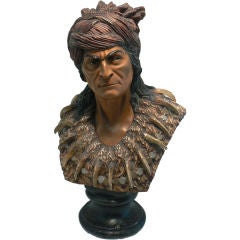 Vintage Portrait Bust of the Apache Leader Geronimo