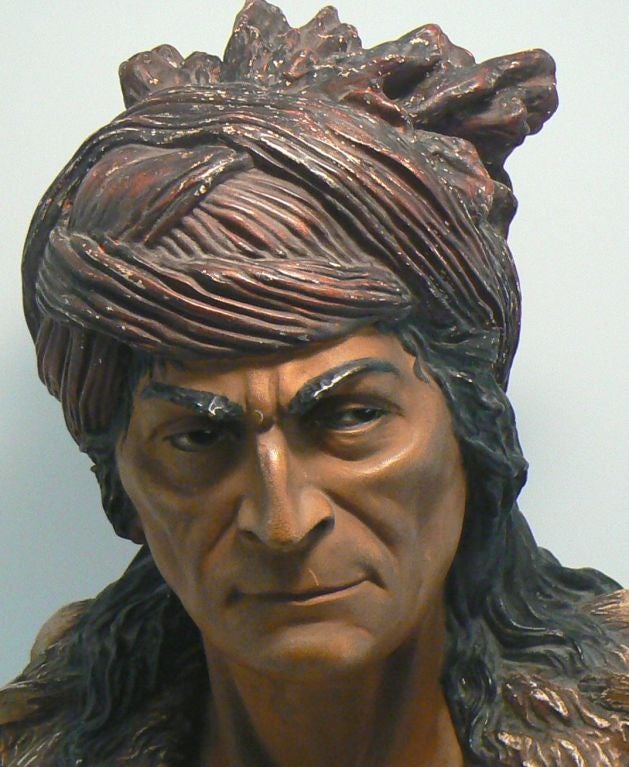 Folk Art Portrait Bust of the Apache Leader Geronimo