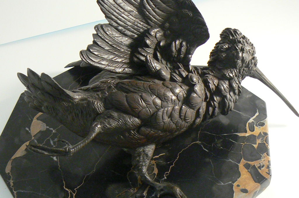 Bronze Coastal Bird on Rare Marble Base