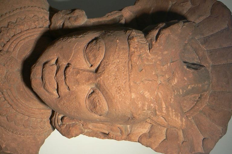 Red Sandstone Carving of the Hindu Goddess Kali