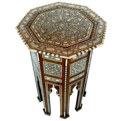 Moroccan Tabouret with Mother of Pearl Inlay