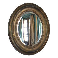 Antique Pair of French Oval Mirrors