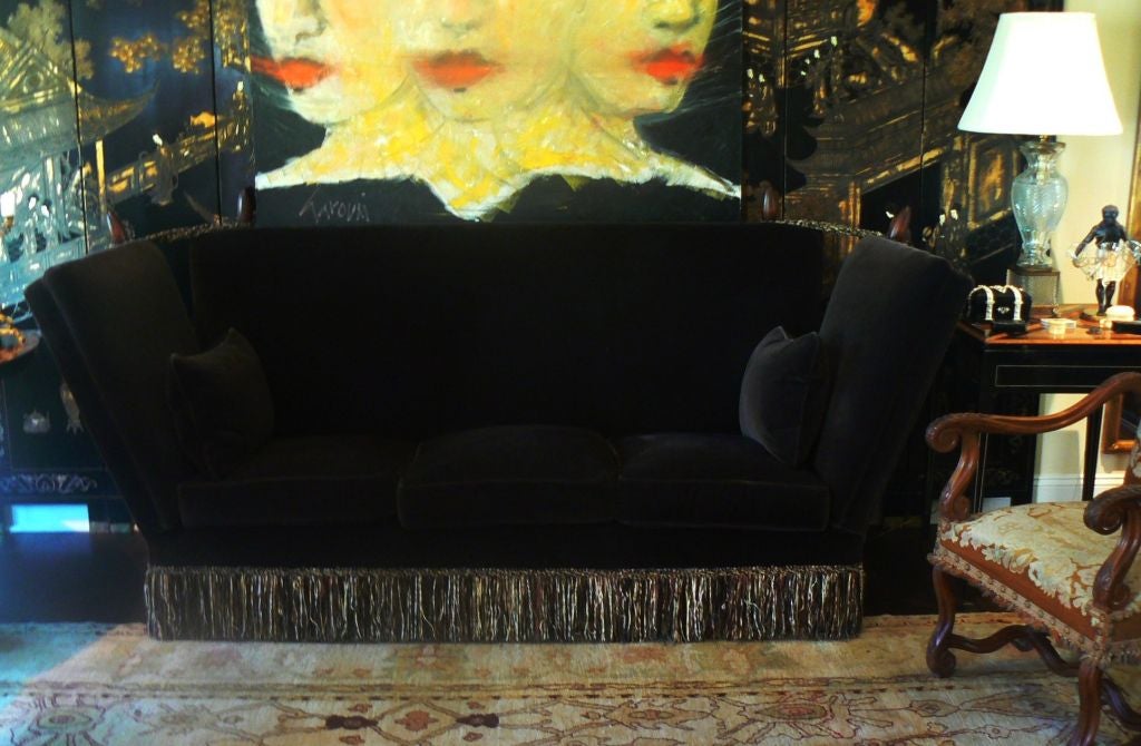 Elegant  Vintage Mohair Ratchet Sofa