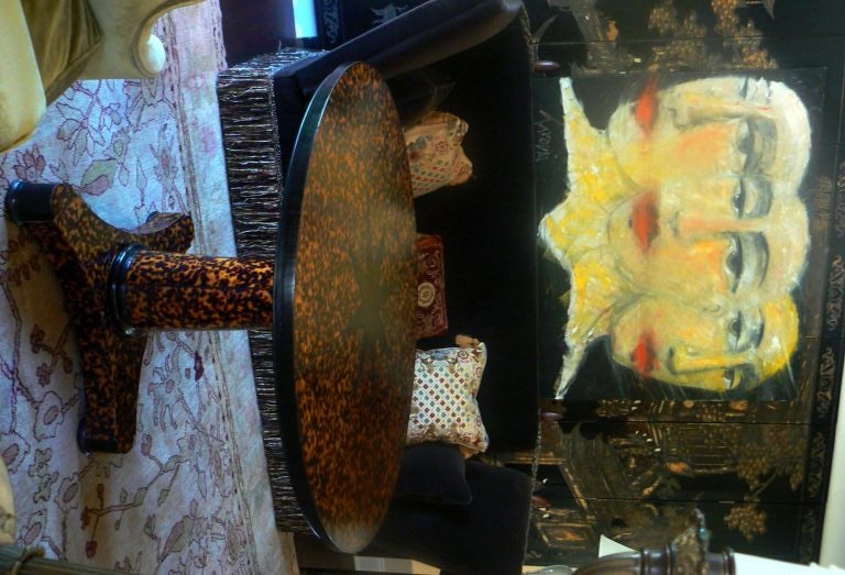 Unique Faux Tortoise Side Table