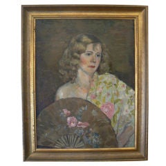 Original Oil Painting of "Young Woman with Fan"
