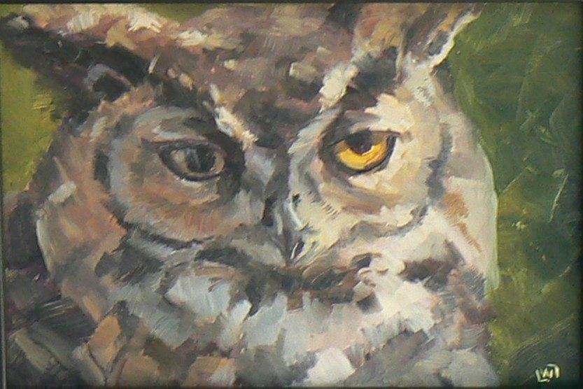 "Owl" Original Oil Painting by Laura Wambsgans
