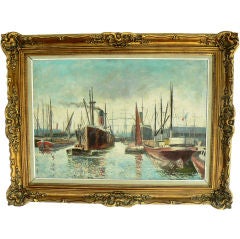 Harbor Painting by C. Spocase Harbor Painting by C. Spocase