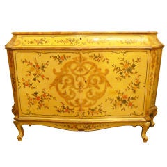 Antique Hand Painted Commode with Faux Marble Top