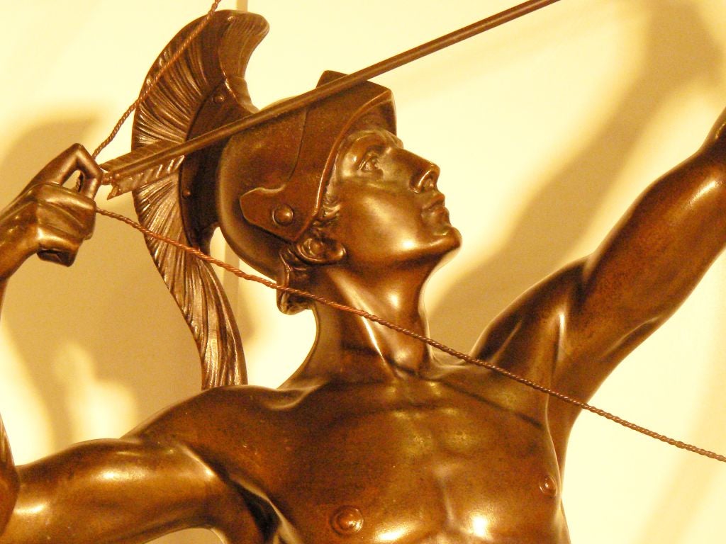 Bronze Apollo on Marble Base