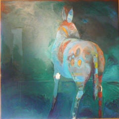 Original Oil Painting of Donkey by Corey Bustamante