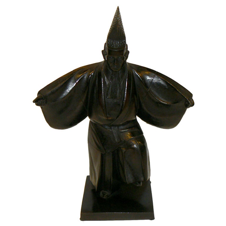 Japanese Bronze Sculpture Sumo Referee