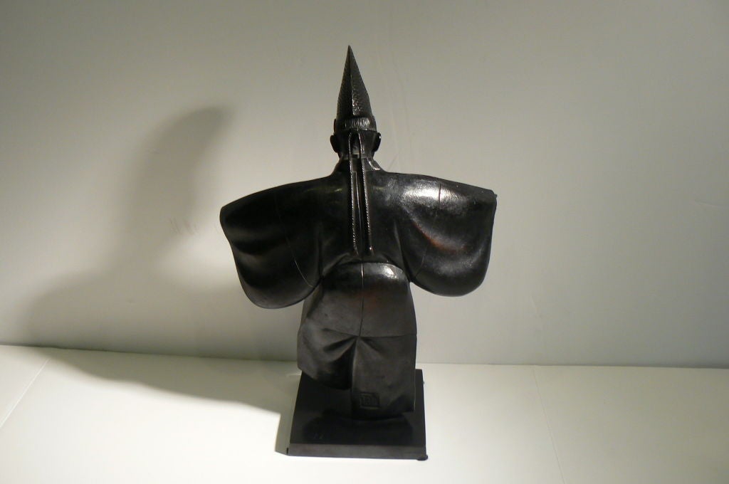 20th Century Japanese Bronze Sculpture Sumo Referee