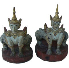 Antique Wooden Burmese Sphinx