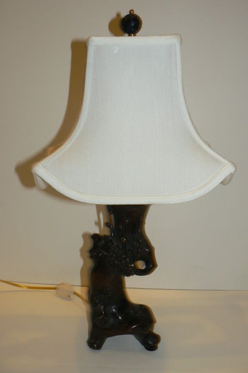 Japanese Bronze Taisho Period Lamp