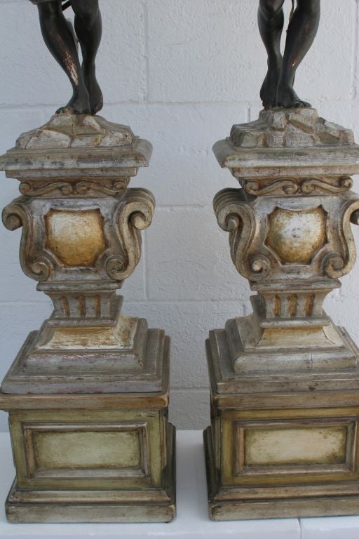 Antique Venetain Blackamoor Candelabra Torcheres 5