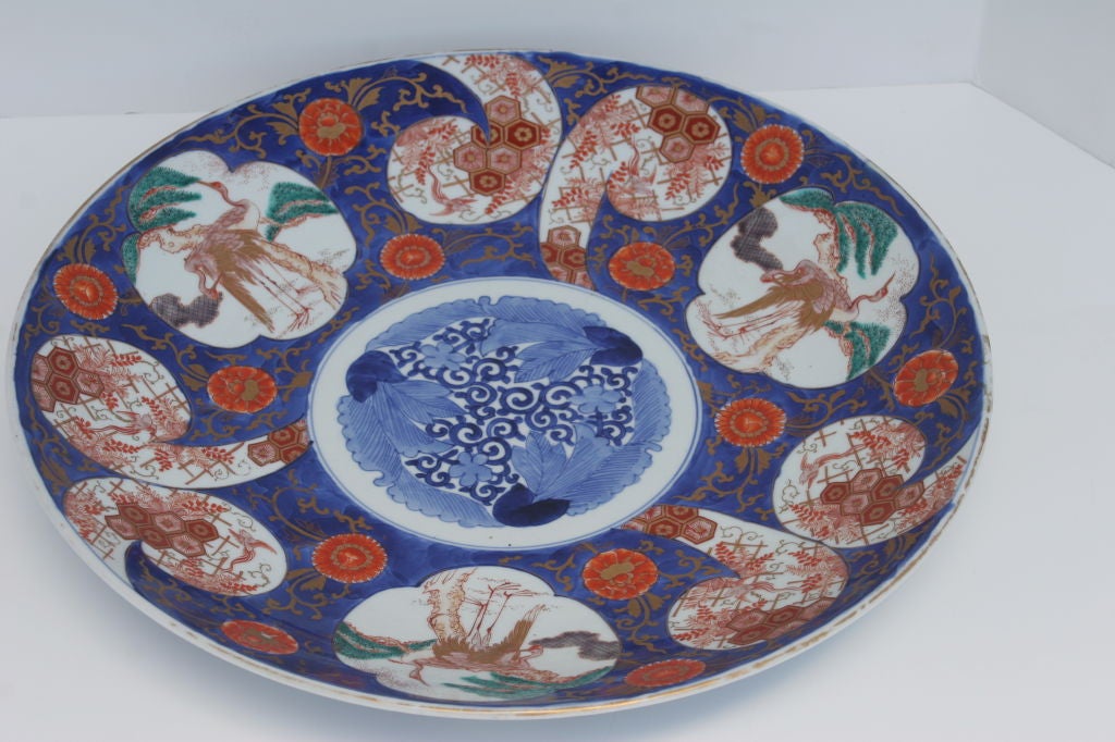 Japanese Imari Charger With Wood and Mother of Pearl 3