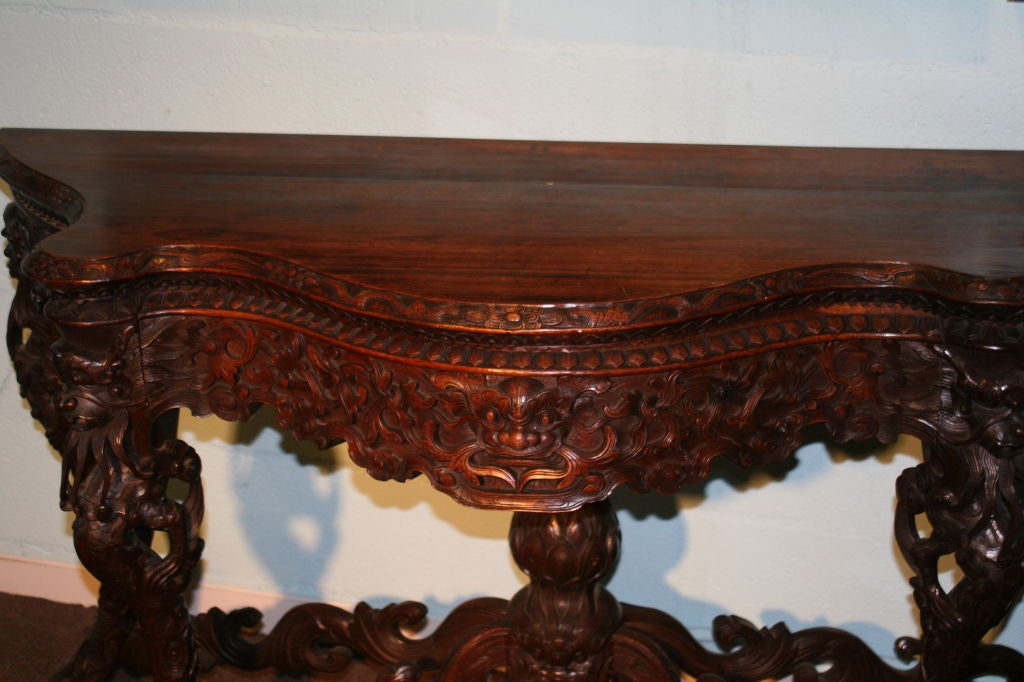 Elegant Export Rosewood Console Table For Sale 2