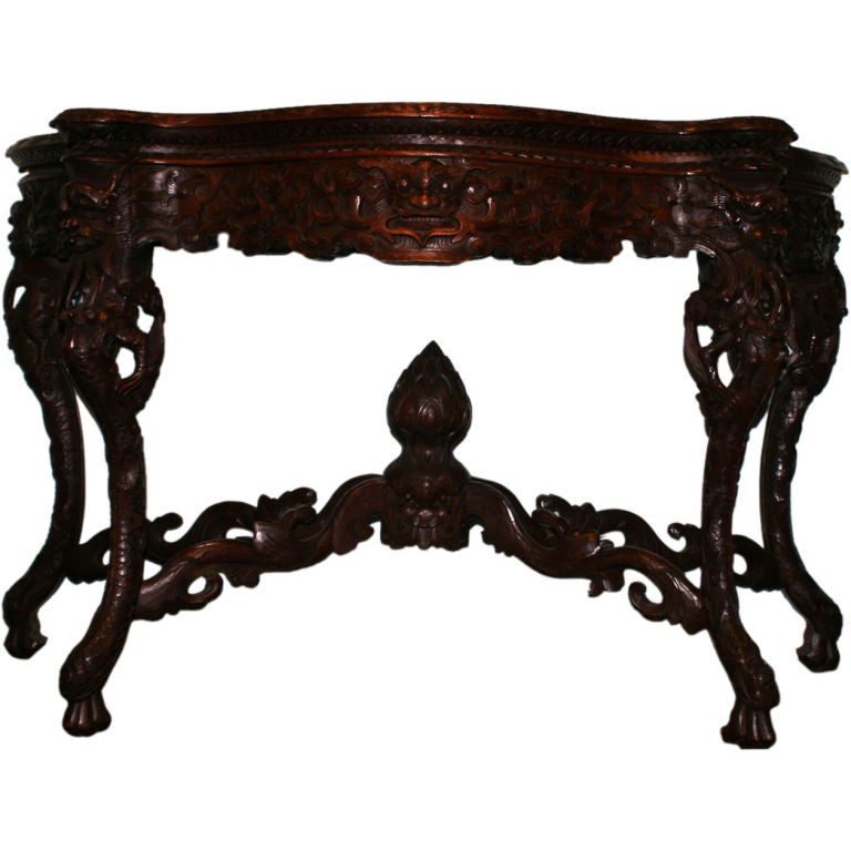 Elegant Export Rosewood Console Table For Sale