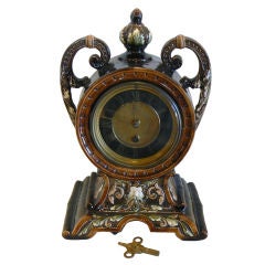 Vintage Majolica Mantle Clock