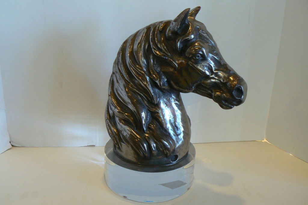 American Horse Head On Lucite Base