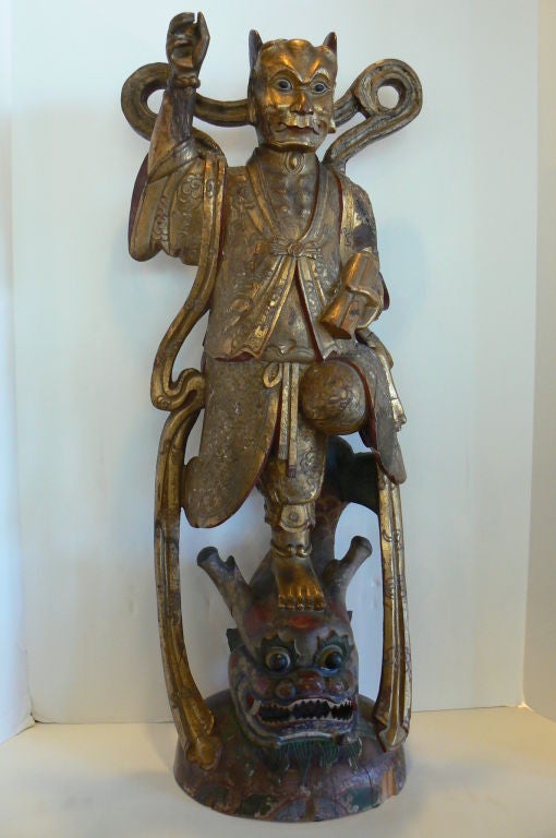 Asian Hand Carved Wooden Sculpture