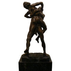 Bronze érotique représentant deux hommes luttant par Carl Kauba