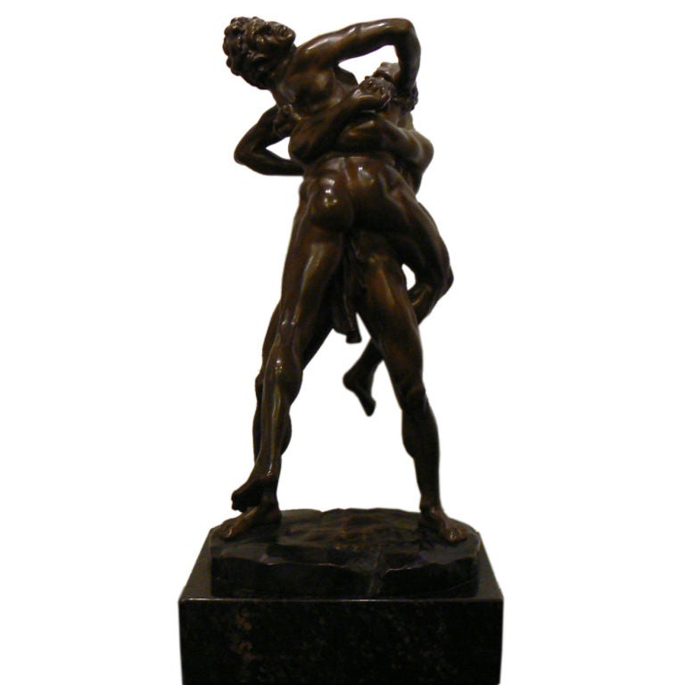 Erotic Bronze of Two Men Wrestling By Carl Kauba For Sale