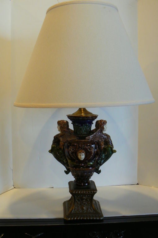 Majolica Lamp