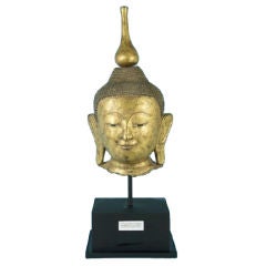 Ava Period Burmese Gilt Lacquer Shakyamuni Buddha