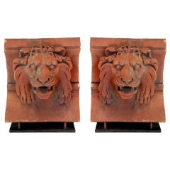 Pair of American Terracotta Lions
