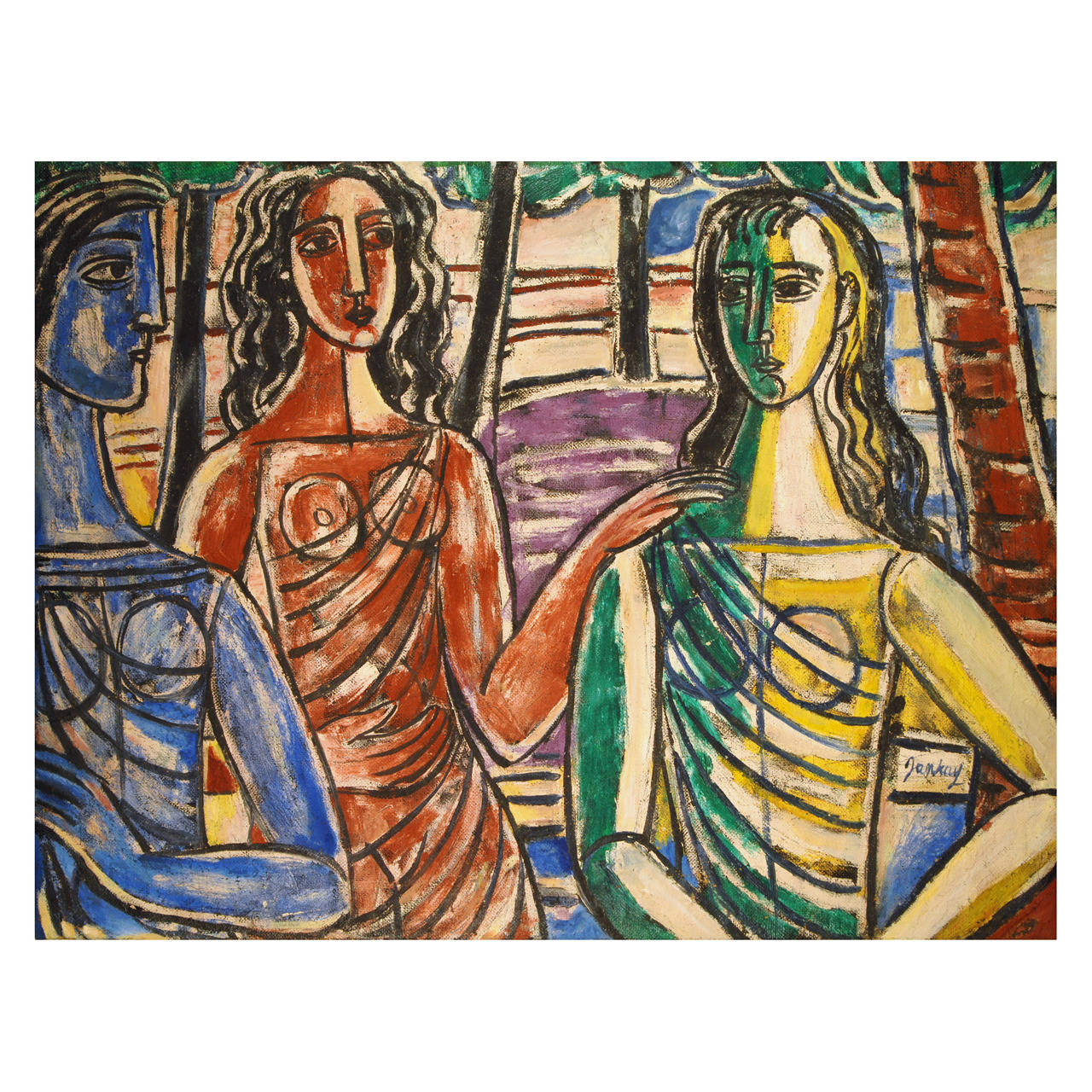 Tibor Jankay, "Talk to Her" Painting For Sale