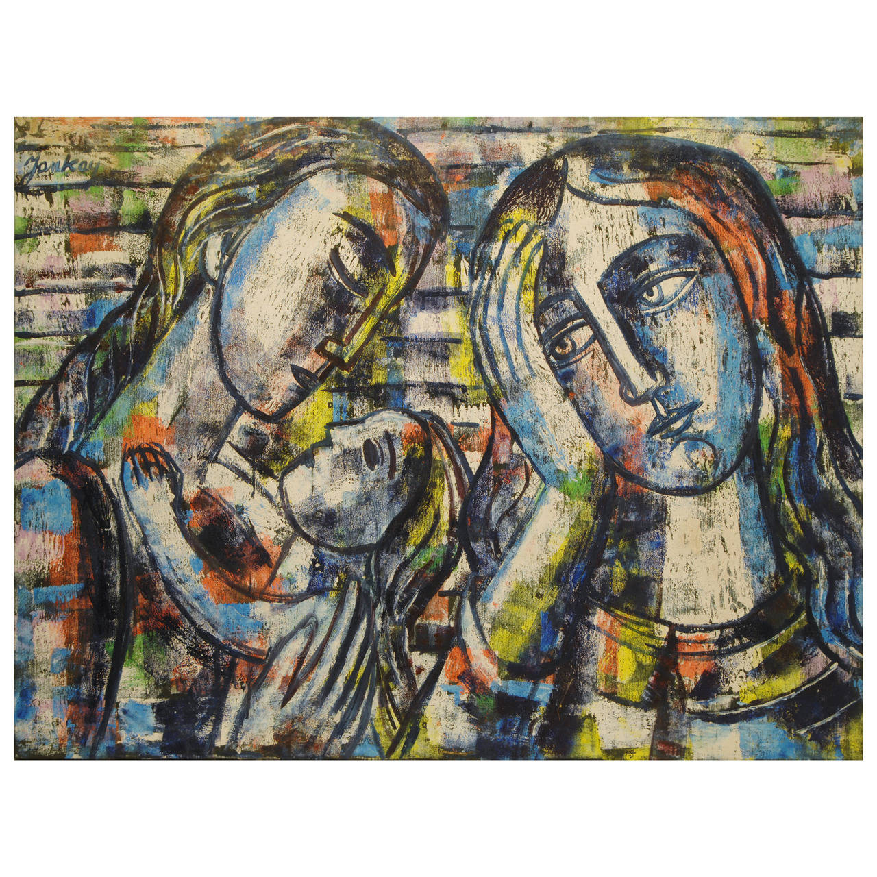 Tibor Jankay ( 1899-1994 ): 3 Generations Painting 1960-1970 For Sale