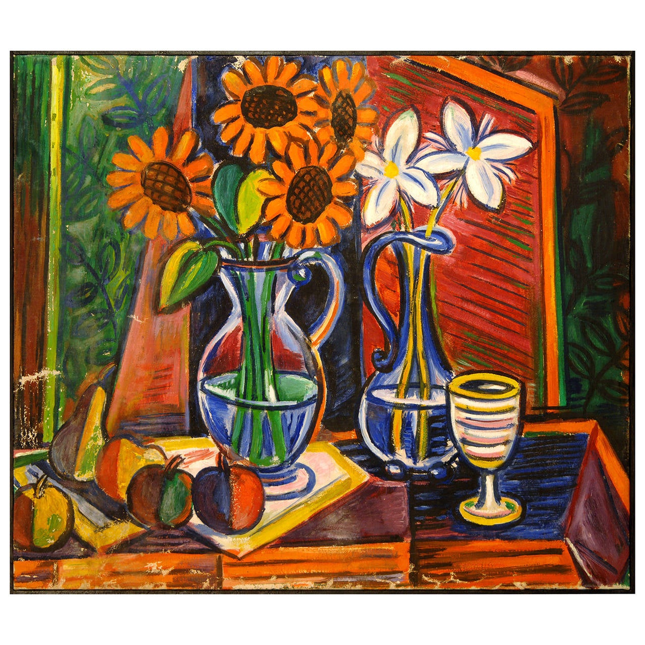 Tibor Jankay Margareta Painting, 1920-1930 Hommage to Van Gogh For Sale