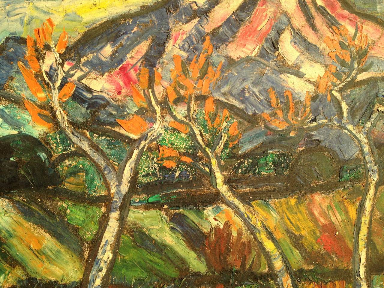 American Tibor Jankay ( 1899-1994 ): Old Mountain Painting, 1920-1930 For Sale