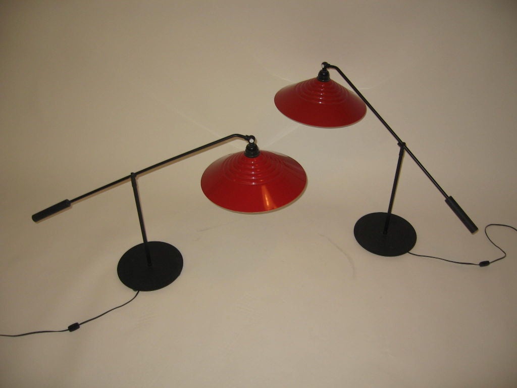 Mid Century Modern counter balance desk lamps, pair 5