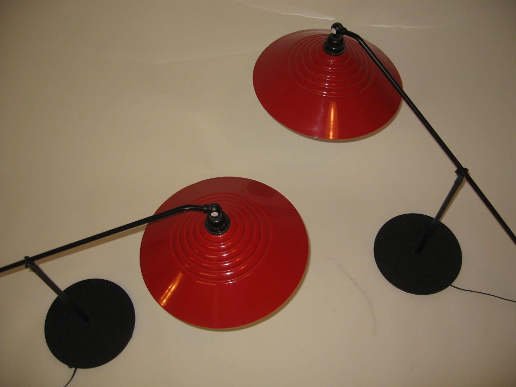 Perfect mid century modern counter balance desk lamps, pair available. Or $600 each