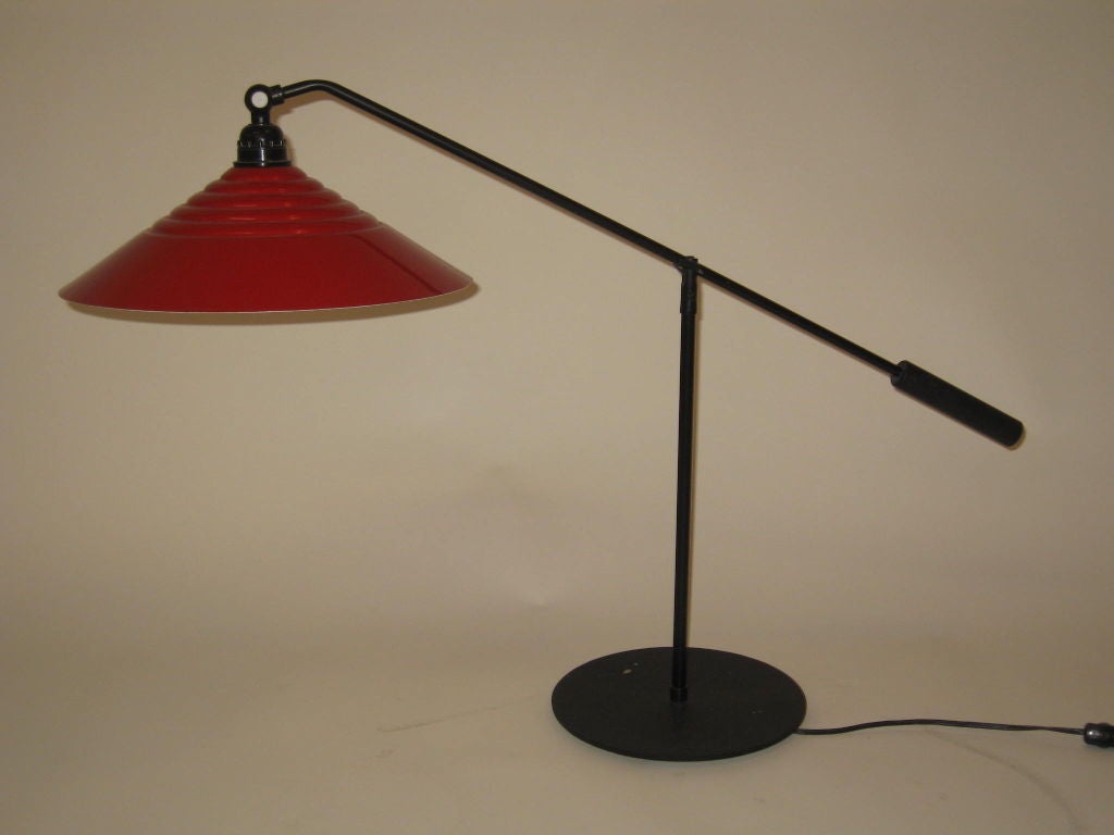 American Mid Century Modern counter balance desk lamps, pair
