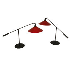 Mid Century Modern counter balance desk lamps, pair