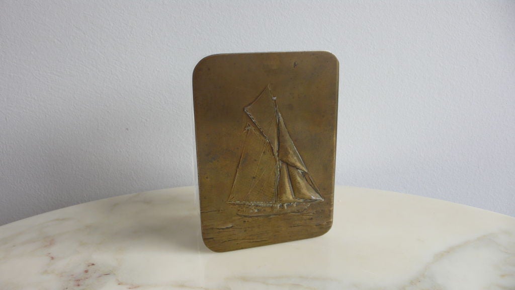 Austrian Art Deco W.M.F Table Box with Sailing Boat, Vienna, circa 1910-1920