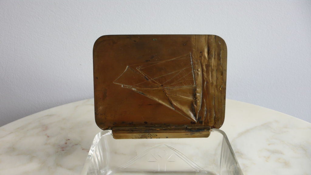 20th Century Art Deco W.M.F Table Box with Sailing Boat, Vienna, circa 1910-1920