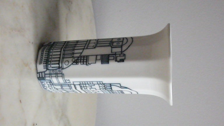 Painted Rosenthal Vase by Eduardo Paolozzi for Tapio Wirkkala For Sale