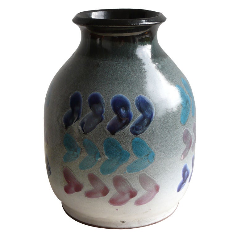 Mid Century Modern Ceramic Vase 1950's For Sale