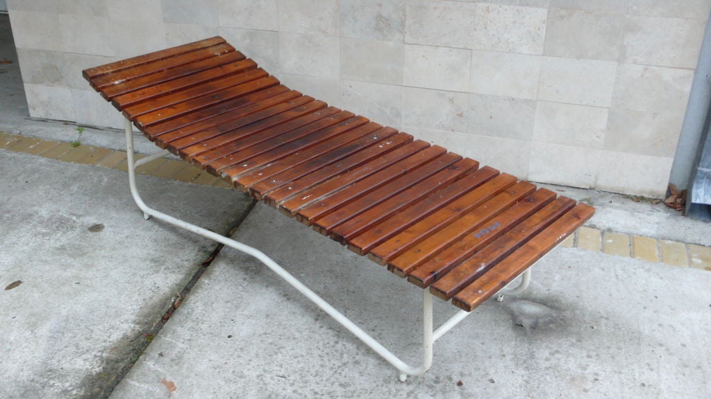 These authentic sun beds were made for a swimming pool facility in the 1950s. Originally the Turkish Bath was built between 1566-1578. Original vintage unrestored condition. We have a set of 12 available upon request.
