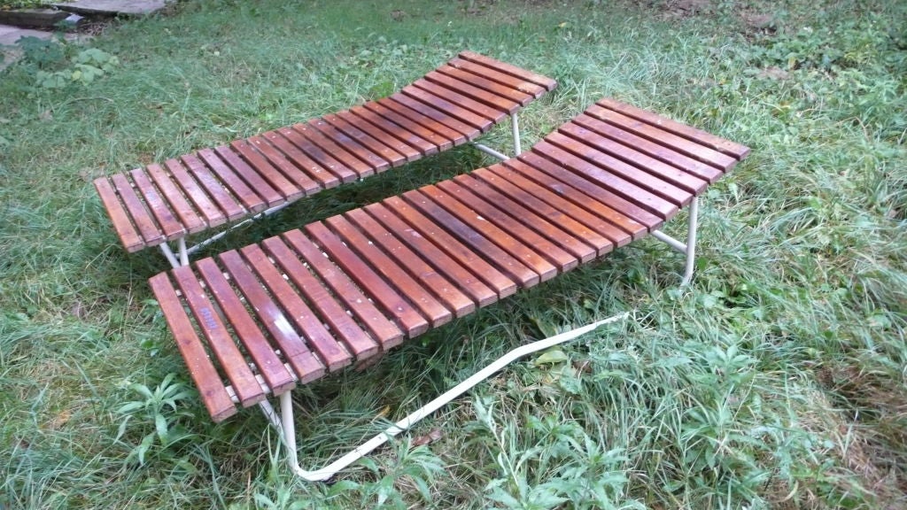 Pair of 1950's Retro Sun Beds, (Set of Twelve Available) For Sale 1