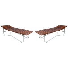 Pair of 1950's Retro Sun Beds, (Set of Twelve Available)