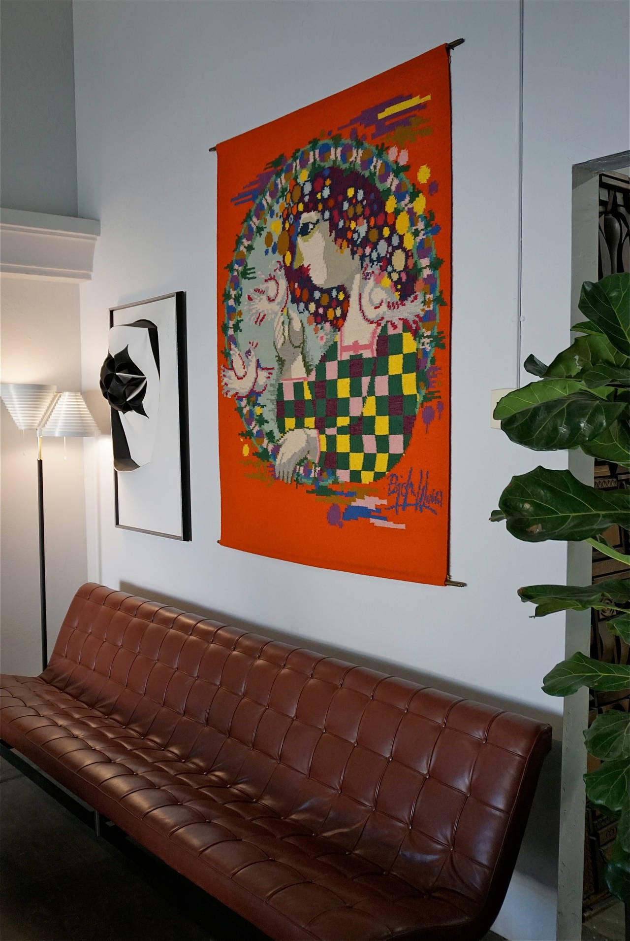 Mid-Century Modern Whimsical Tapestry by Bjorn Wiinblad