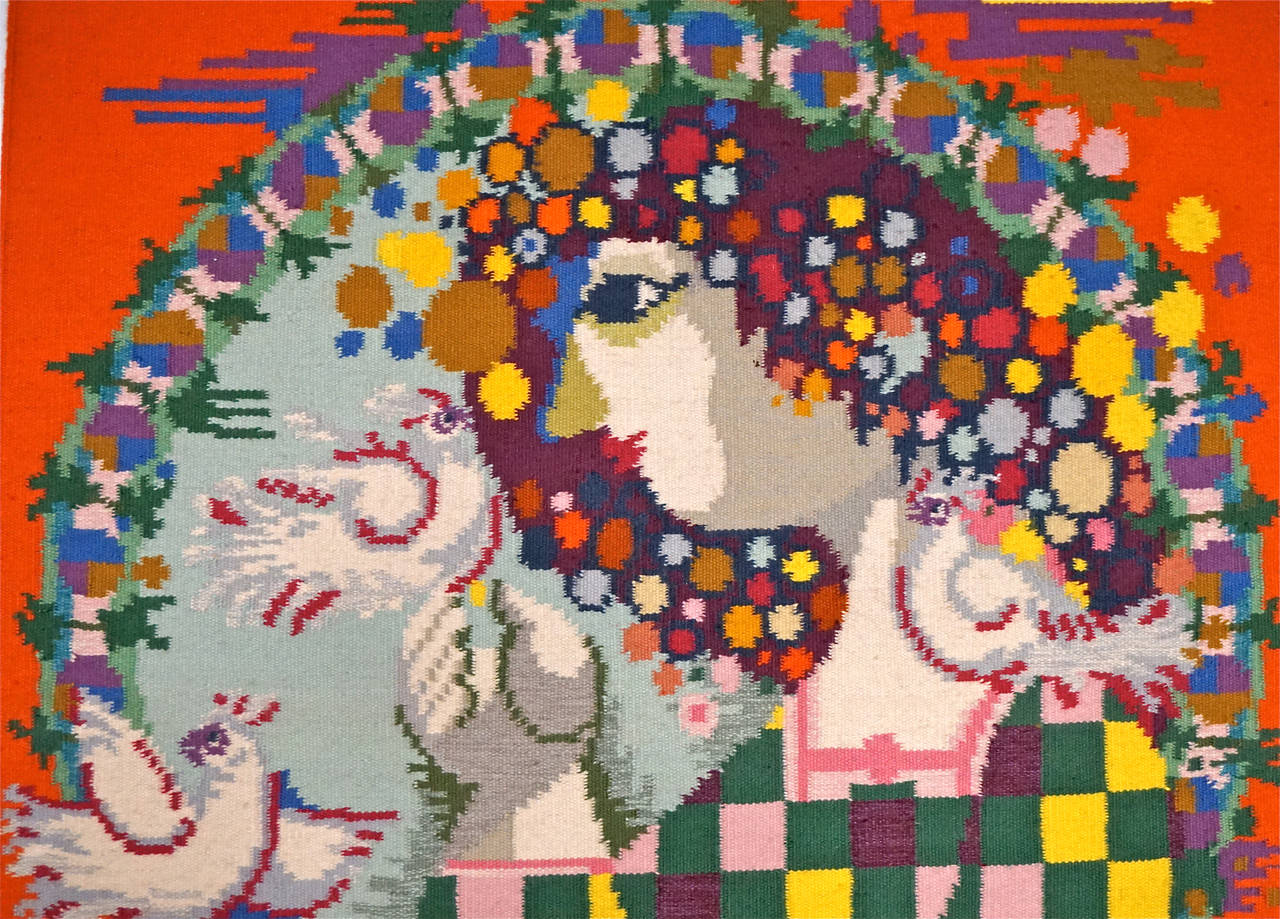 Danish Whimsical Tapestry by Bjorn Wiinblad