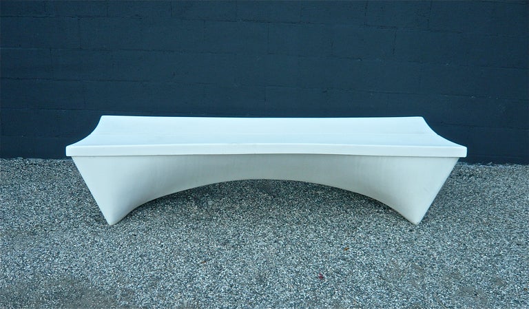 Architectural Fiberglass was a division of Architectural Pottery based in Manhattan Beach Ca.Douglas Deeds designed this stylish molded fiberglass bench to be used poolside or on the patio.