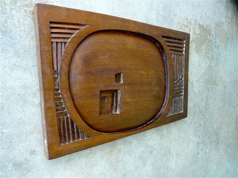Abstract Carved Wood Panel In Excellent Condition In Cathedral City, CA